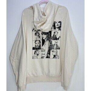 Taylor Swift Eras Tour Official Merch Cream Beige Hoodie Hooded Sweatshi…